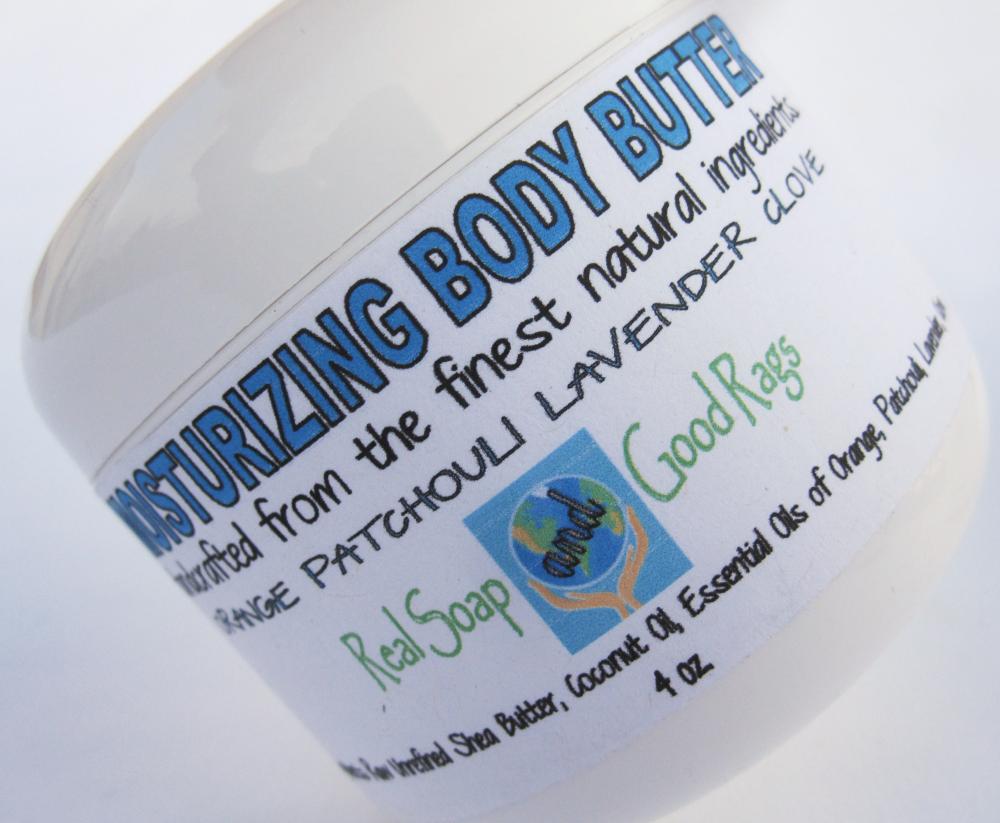 All Natural Moisturizing Body Butter - Orange Patchouli Lavender Clove
