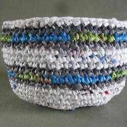 Upcycled Plarn Bowl - Made from recycled grocery bags